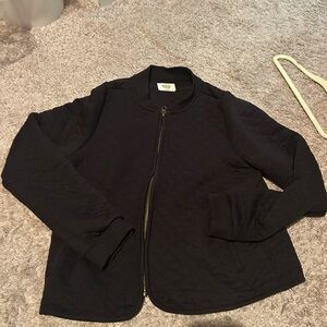 Marine Layer Quilted Black Bomber Jacket